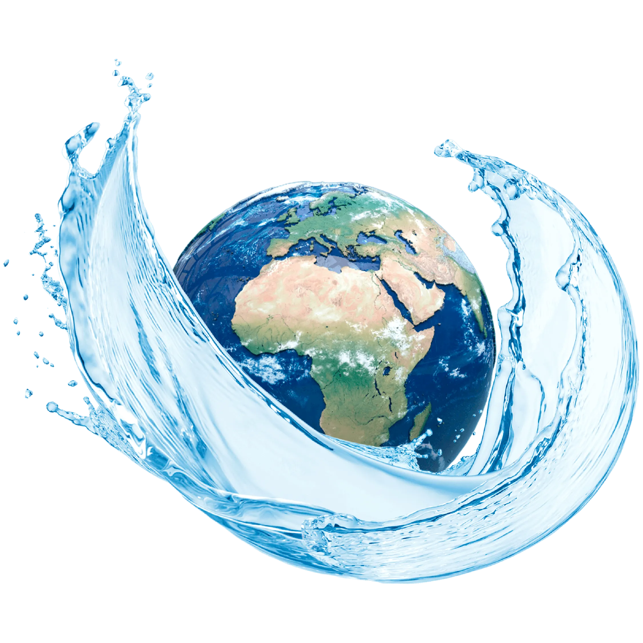 Ilustración del planeta rodeado de agua